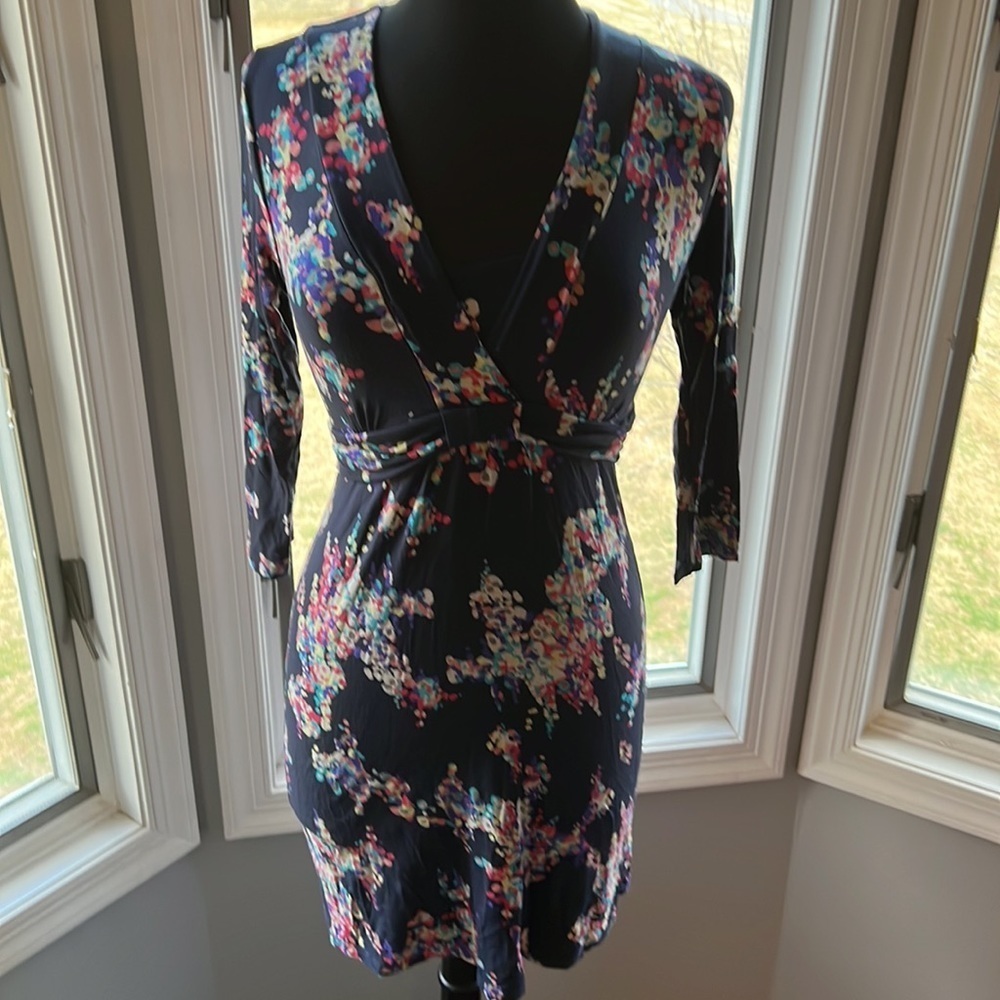 Boden‎ Woman’s Floral Jersey Stretch V Neck Midi Dress